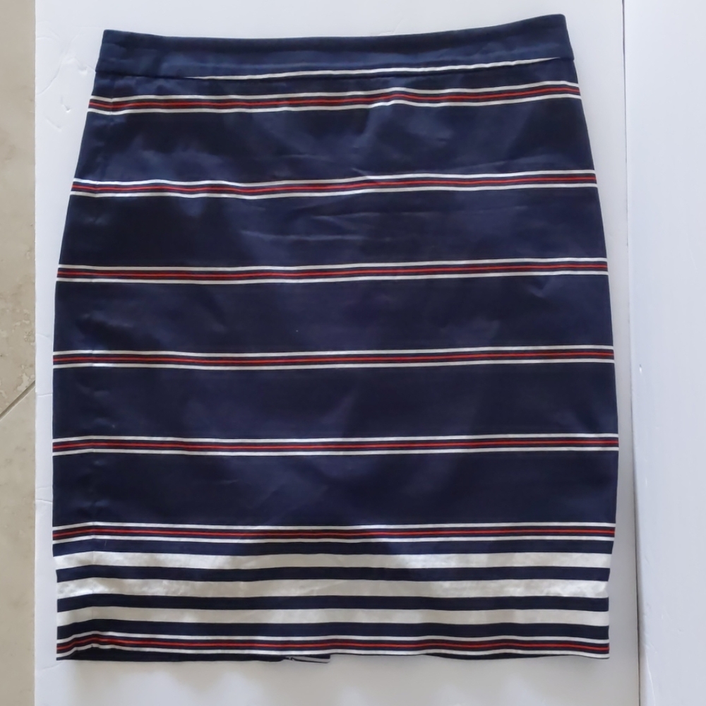 J. Crew Red, White, and Blue Pencil Skirt 8